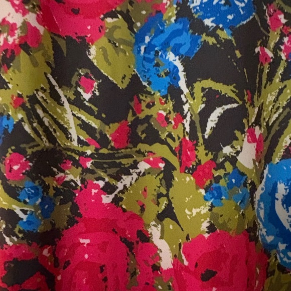 OLIVIA by Livro Phoebe Midi Dress Red Blue Floral Sz. Small NWOT - Picture 7 of 7